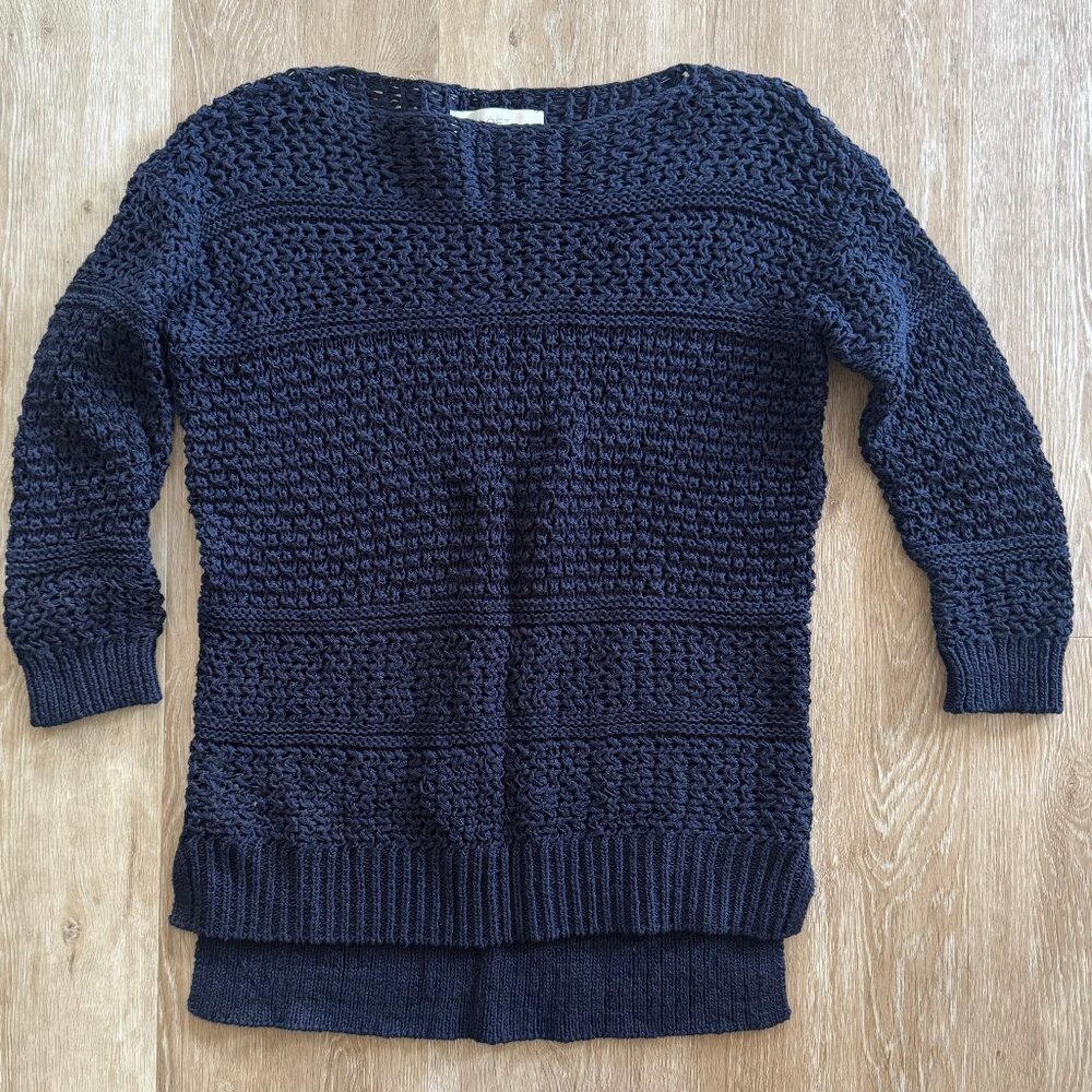 Ann Taylor LOFT Knit Sweater, Lightweight, Navy Blue, 3/4 Sleeve, XS, NWOT